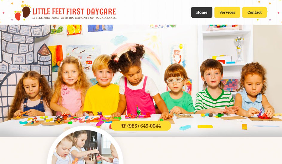 Website design template for a kindergarten