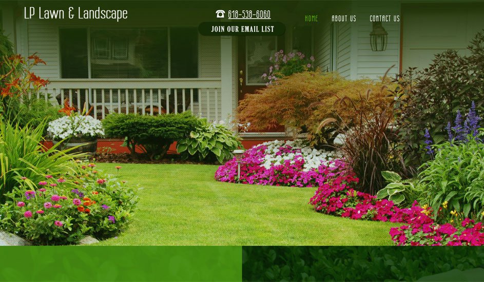Website design template for a landscape design company